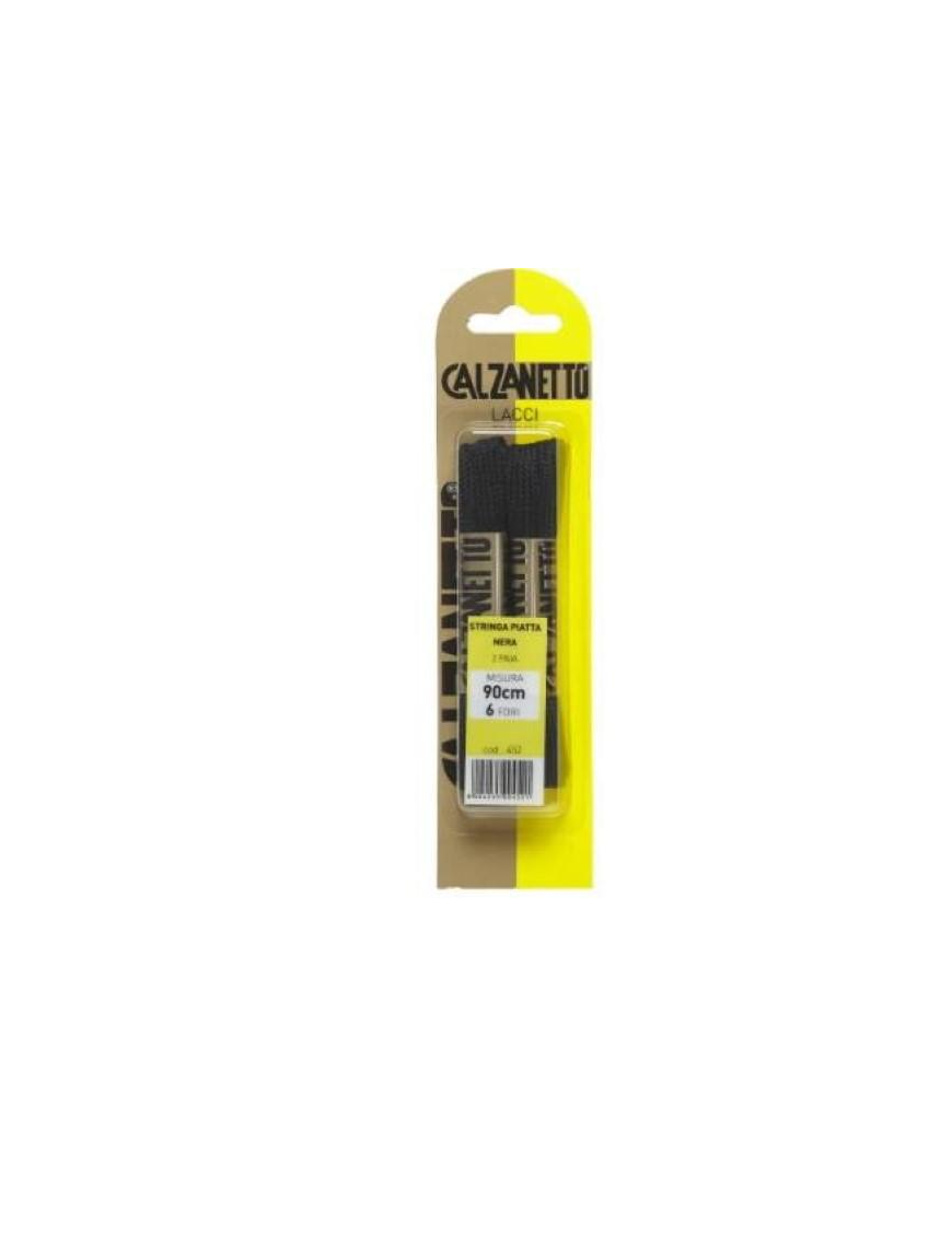 CALZANETTO LACCI 90 CENTIMETRI PIATTI NERI 2 PAIA