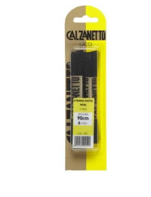 CALZANETTO LACCI 90 CENTIMETRI PIATTI NERI 2 PAIA