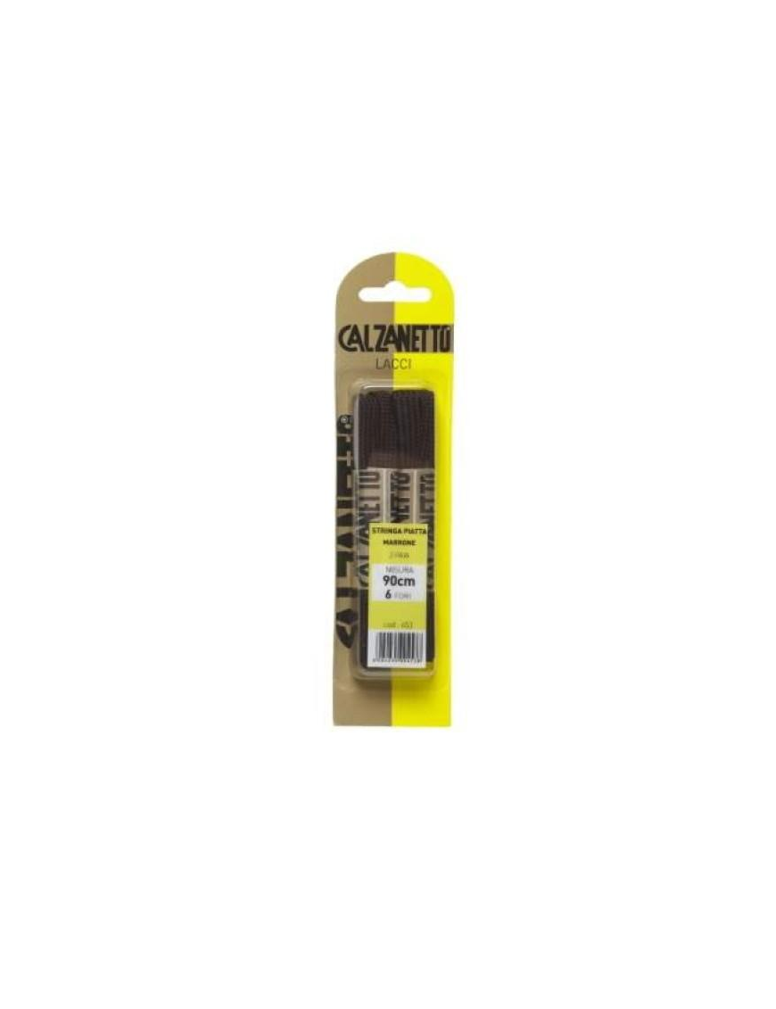 CALZANETTO LACCI 90 CENTIMETRI PIATTI MARRONI 2 PAIA