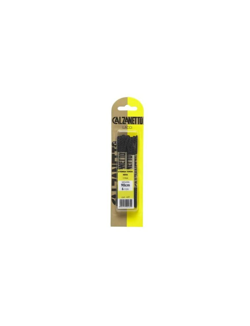 CALZANETTO LACCI 90 CENTIMETRI TONDI NERI 2 PAIA
