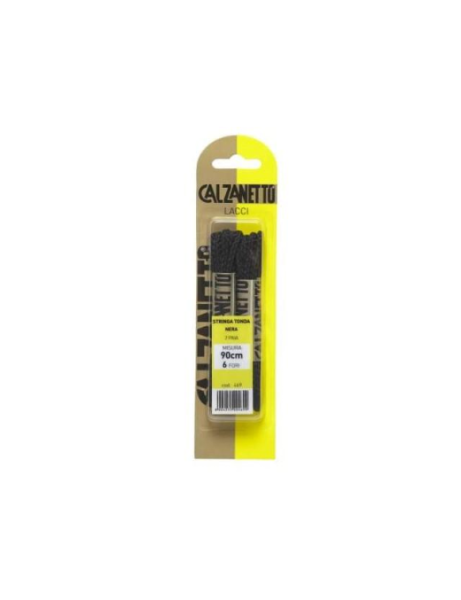 CALZANETTO LACCI 90 CENTIMETRI TONDI NERI 2 PAIA
