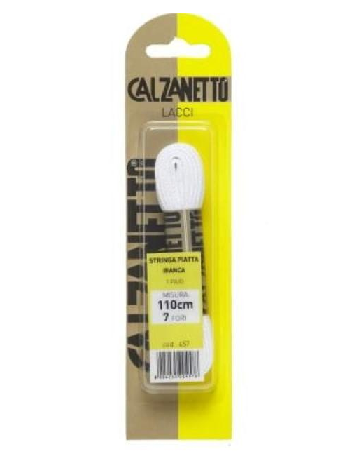 CALZANETTO LACCI 110 CENTIMETRI PIATTI BIANCHI 1PAIO