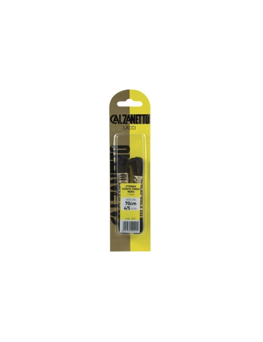 CALZANETTO LACCI 70 CENTIMETRI TONDI CERATI NERI