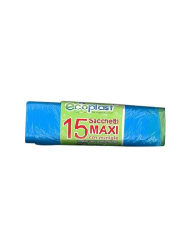 SACCHETTI PATTUMIERA 15 PEZZI 70x75 CENTIMETRI BLU