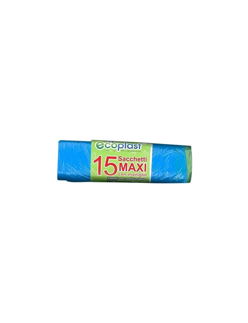 SACCHETTI PATTUMIERA 15 PEZZI 70x75 CENTIMETRI BLU