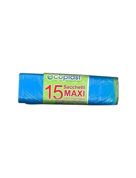 WASTE BIN BAGS 15 PIECES 70x75 CENTIMETERS BLUE