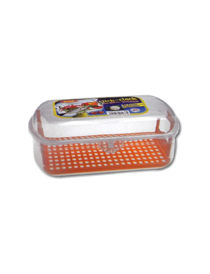RECTANGULAR CLICK CLAK CONTAINER WITH GRID 24x15x9.3cm