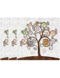 TREE WHITE COASTER 10x10 CENTIMETERS 3 PIECES