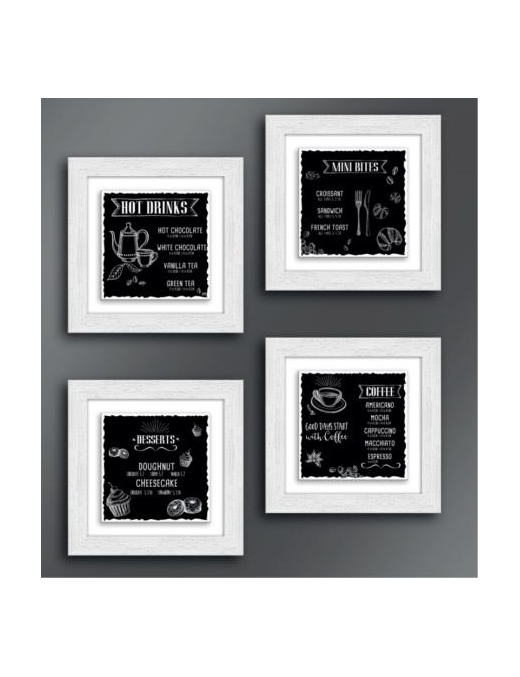 CERAMIC MODERN WHITE BLACKBOARD 18x18 $$