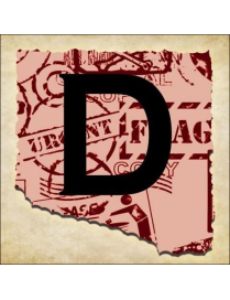 VINTAGE SPRINT LETTERING 16X16CM "D" $$