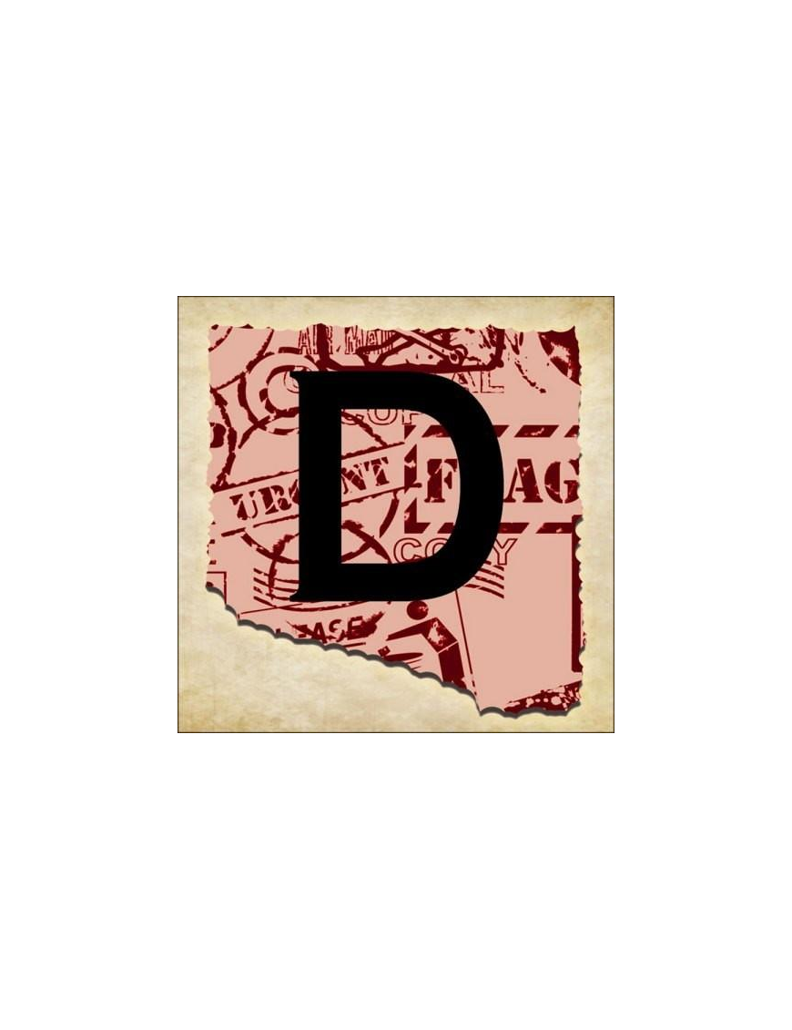 VINTAGE SPRINT LETTERING 16X16CM "D" $$