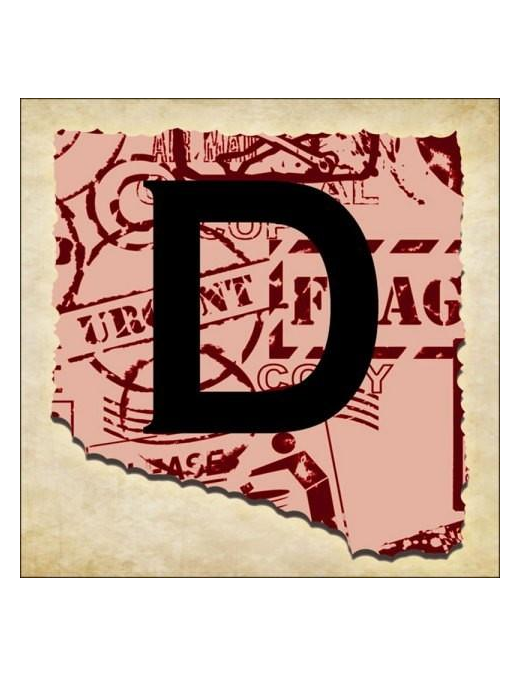 VINTAGE SPRINT LETTERING 16X16CM "D" $$
