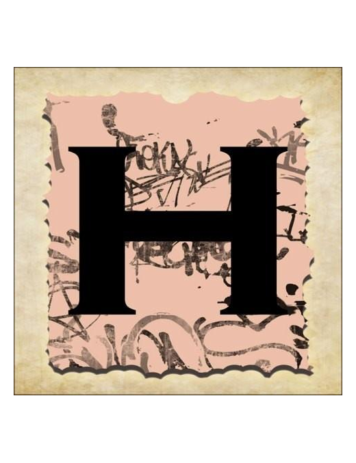 VINTAGE SPRINT LETTERING 16X16CM "H" $$