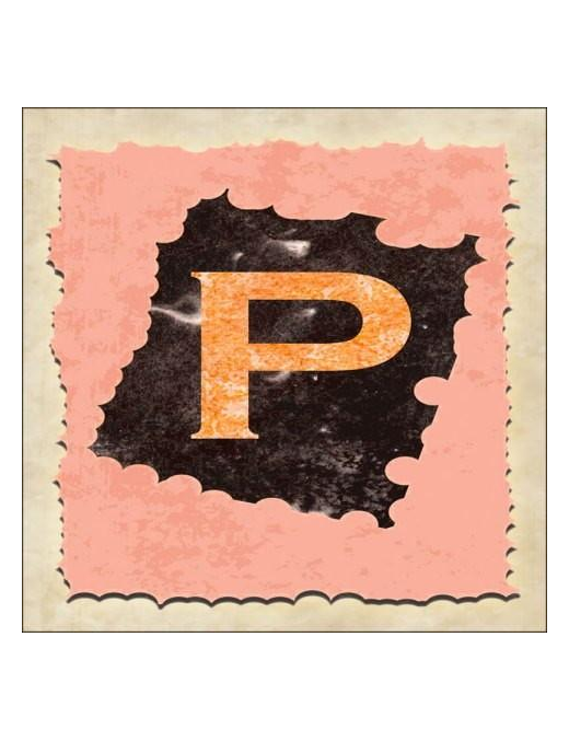 VINTAGE SPRINT LETTERING 16X16CM "P" $$
