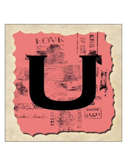 VINTAGE SPRINT LETTERING 16X16CM "U" $$