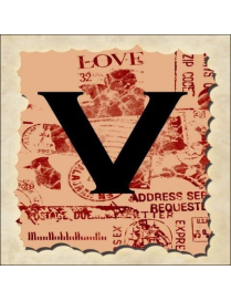 SPRINT LETTERING VINTAGE 16x16cm "V"$$