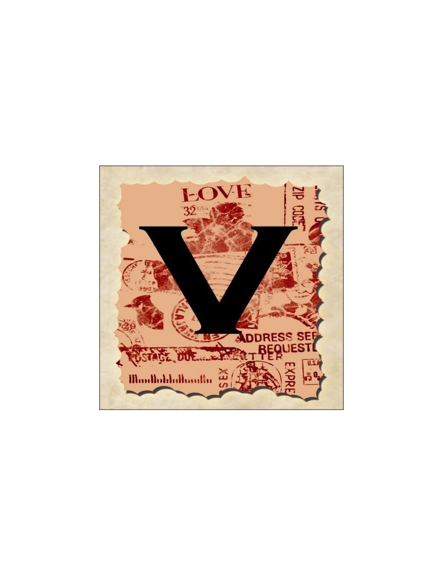 SPRINT LETTERING VINTAGE 16x16cm "V"$$