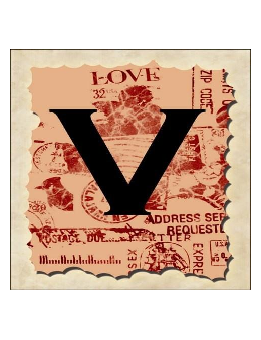 SPRINT LETTERING VINTAGE 16x16cm "V"$$