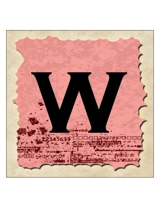 SPRINT LETTERING VINTAGE 16x16cm "W"$$
