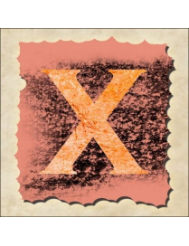 VINTAGE SPRINT LETTERING 16X16CM "X" $$