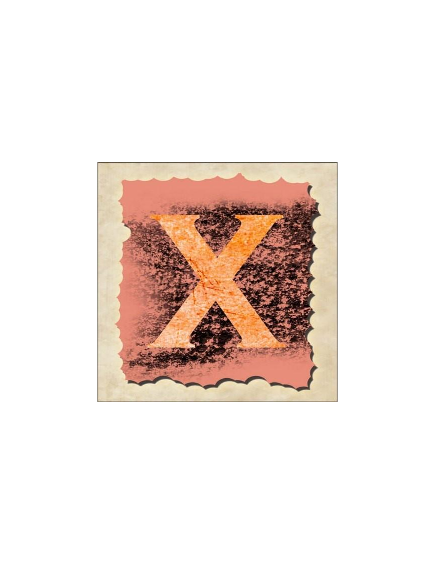 SPRINT LETTERING VINTAGE 16x16cm "X"$$
