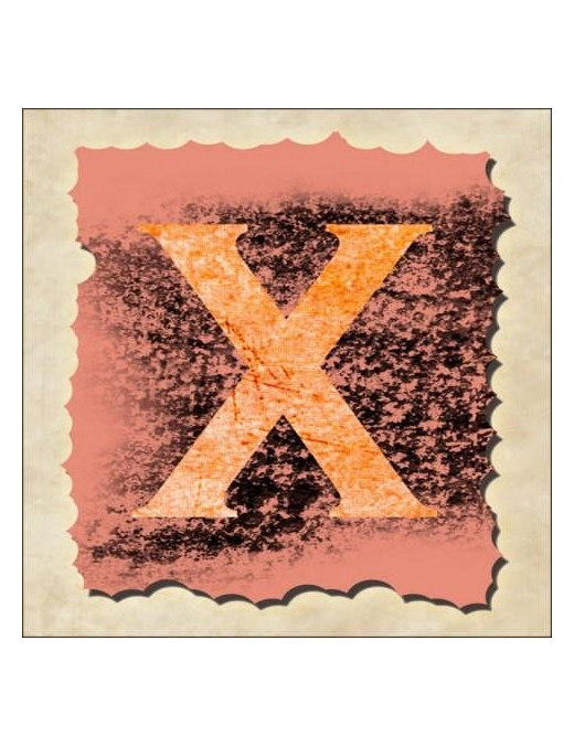 SPRINT LETTERING VINTAGE 16x16cm "X"$$