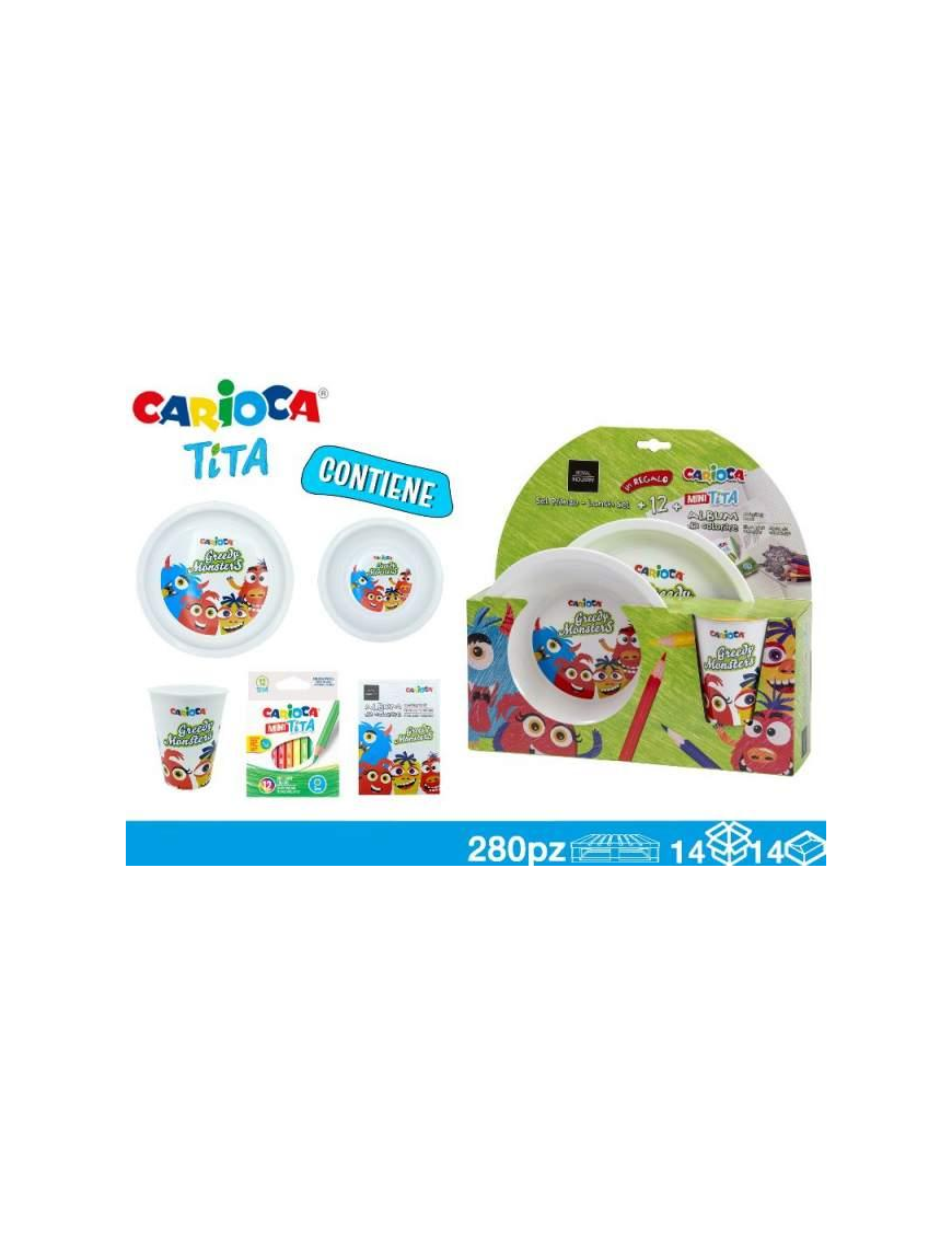 CARIOCA SET PRANZO 3 pezzi+ALBUM+COLORI TITA