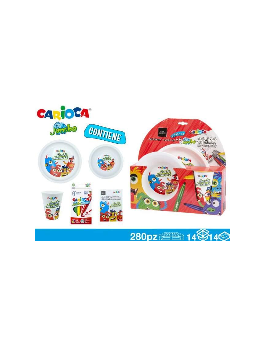 CARIOCA SET PRANZO 3pezzi+ALBUM+COLORI JUMBO
