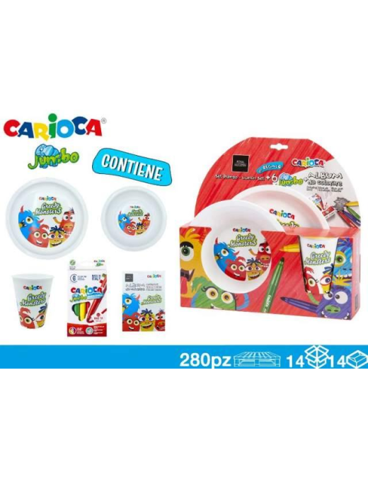 CARIOCA SET PRANZO 3pezzi+ALBUM+COLORI JUMBO