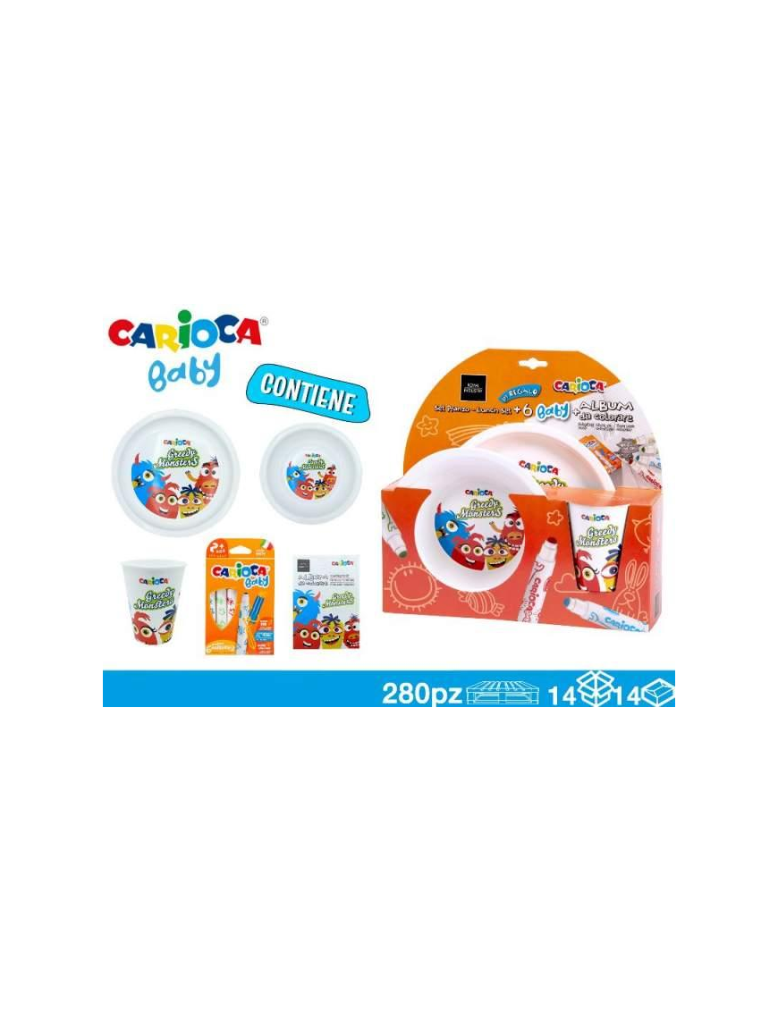 CARIOCA SET PRANZO 3pezzi+ALBUM+COLORI BABY