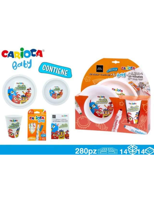 CARIOCA SET PRANZO 3pezzi+ALBUM+COLORI BABY