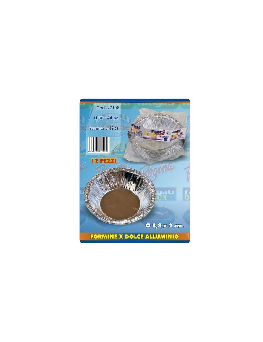 ALUMINUM MOLDS 12 PIECES DIAMETER 8.8x2 CENTIMETERS