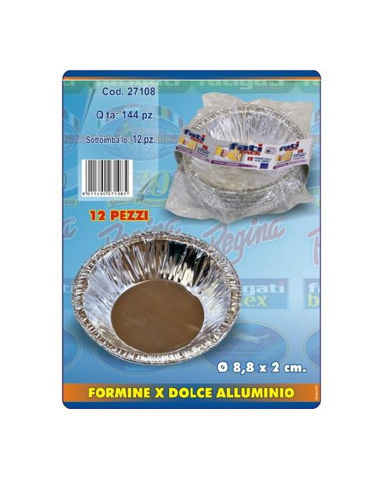 ALUMINUM MOLDS 12 PIECES DIAMETER 8.8x2 CENTIMETERS