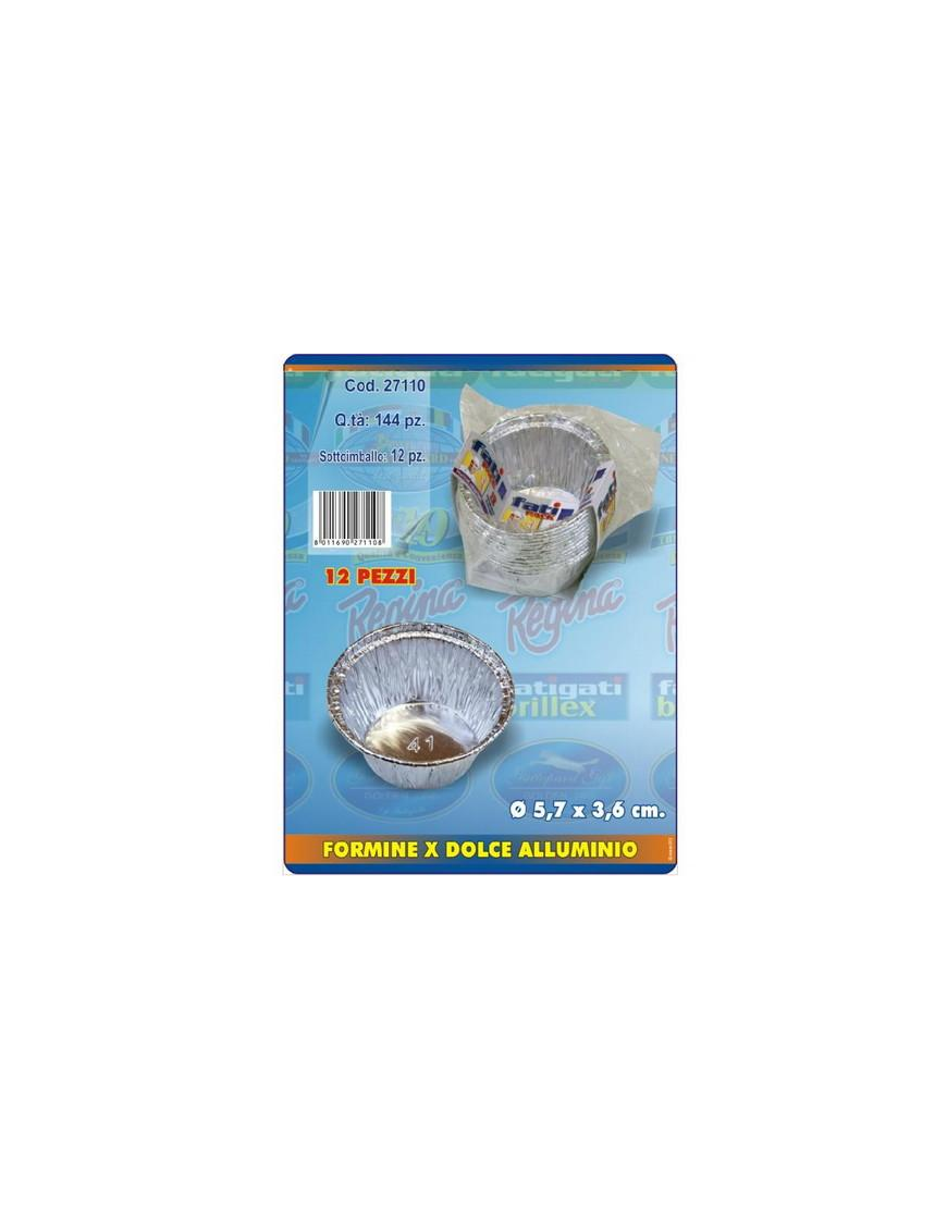 ALUMINUM MOLDS 12 PIECES DIAMETER 5.7x3.6 CENTIMETERS