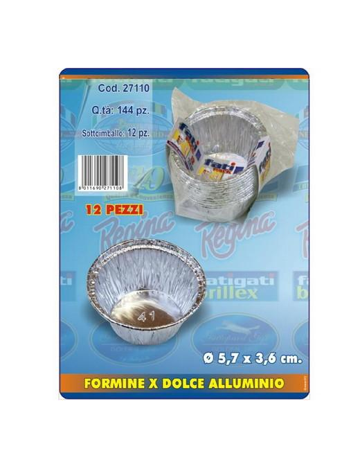 ALUMINUM MOLDS 12 PIECES DIAMETER 5.7x3.6 CENTIMETERS