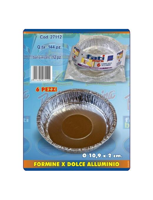 ALUMINUM MOLDS 6 PIECES DIAMETER 10.9x2 CENTIMETERS