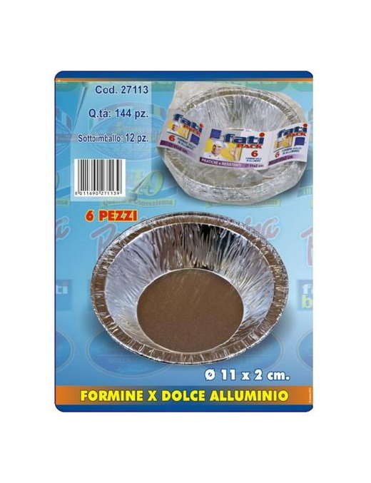 ALUMINUM MOLDS 6 PIECES DIAMETER 11x2 CENTIMETERS
