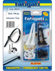 BRICO TIES + CABLE CLIPS 160 PIECES