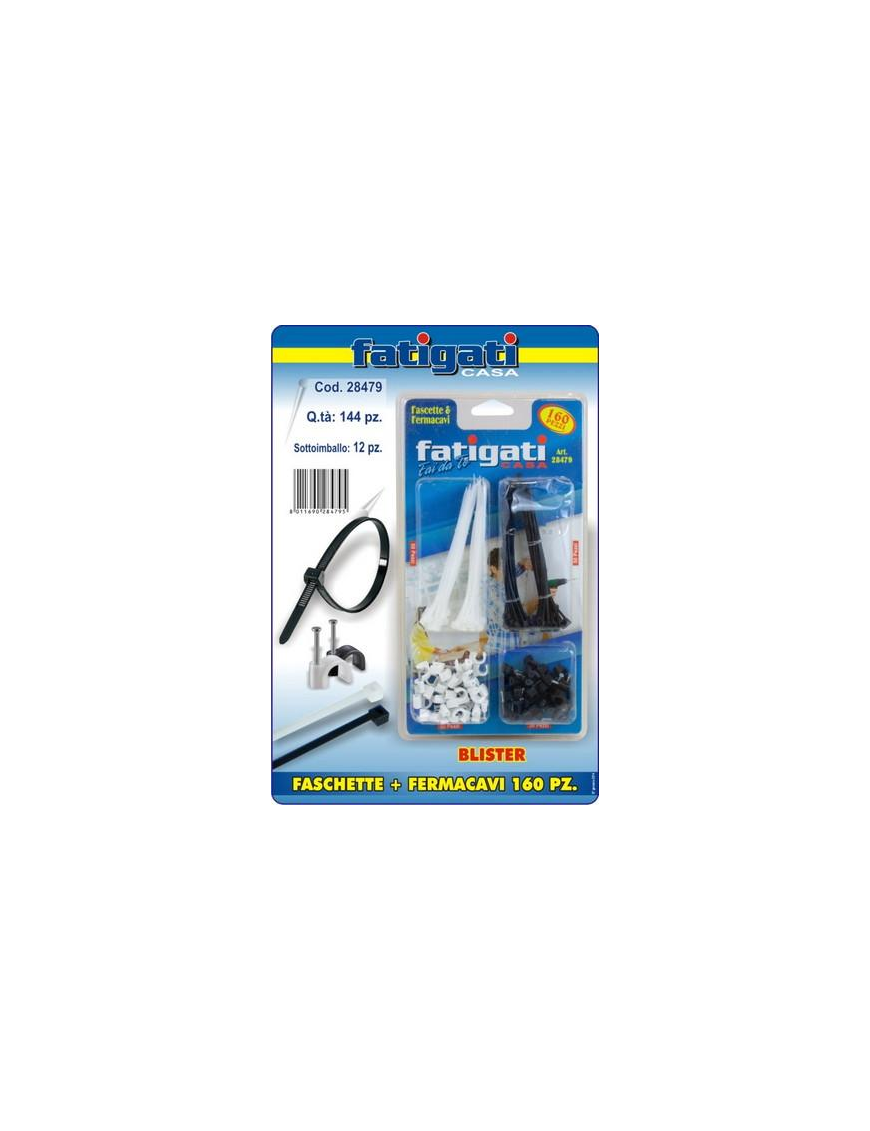 BRICO TIES + CABLE CLIPS 160 PIECES