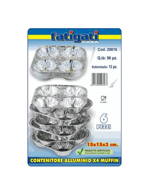 ALUMINUM MUFFIN MOLDS 6 PIECES