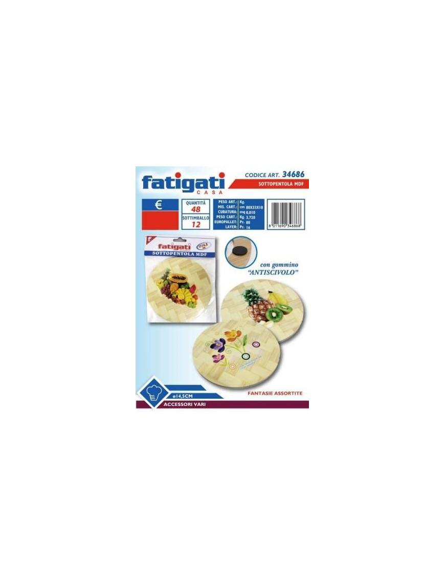 DECORATIVE ROUND MDF TRIVET 14.5 CM