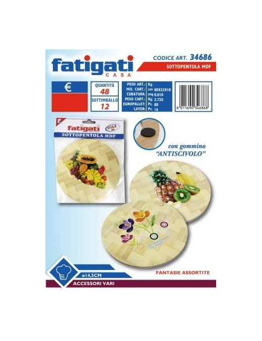 DECORATIVE ROUND MDF TRIVET 14.5 CM