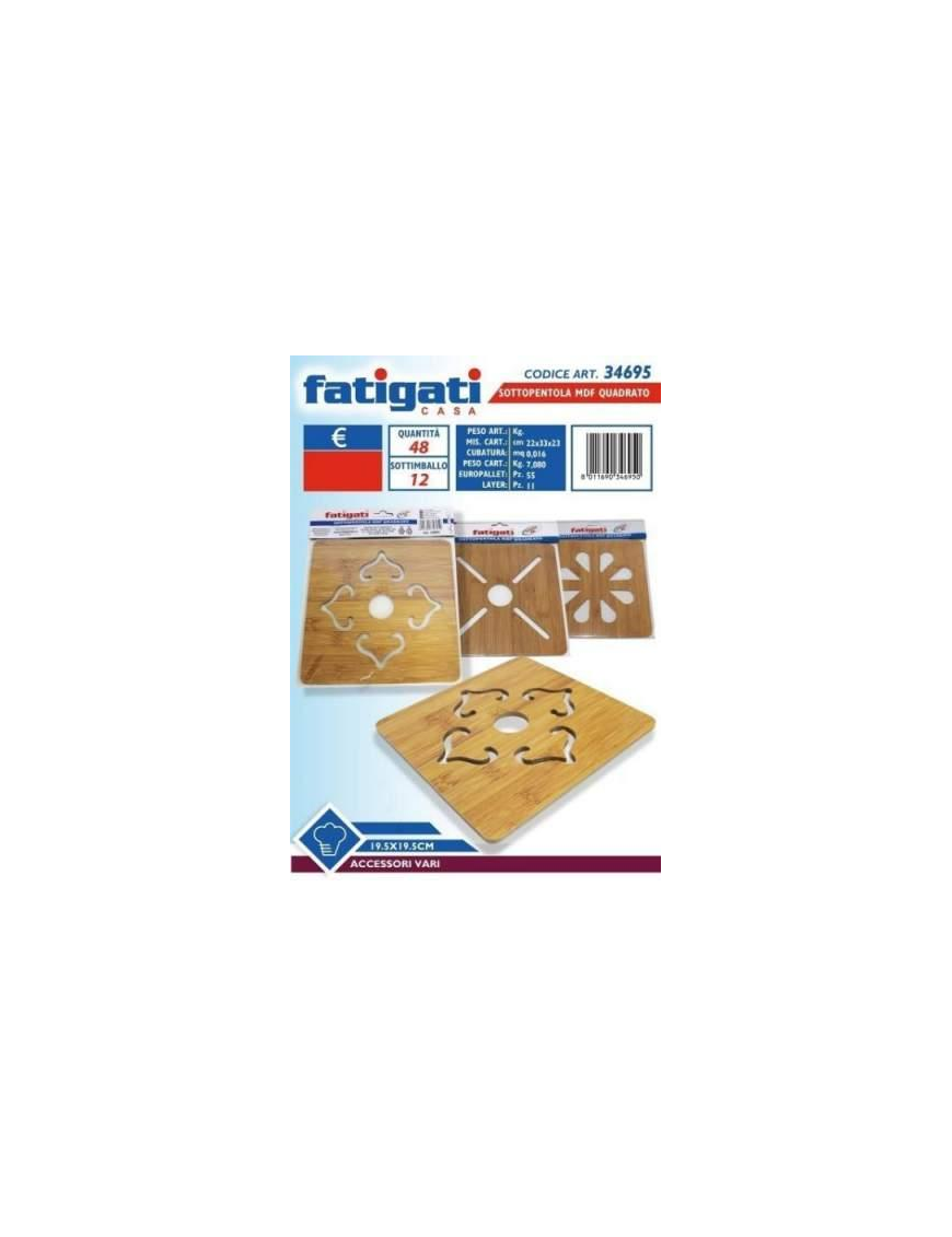SOTTOPENTOLA MDF QUADRA 19,5x19,5 CENTIMETRI