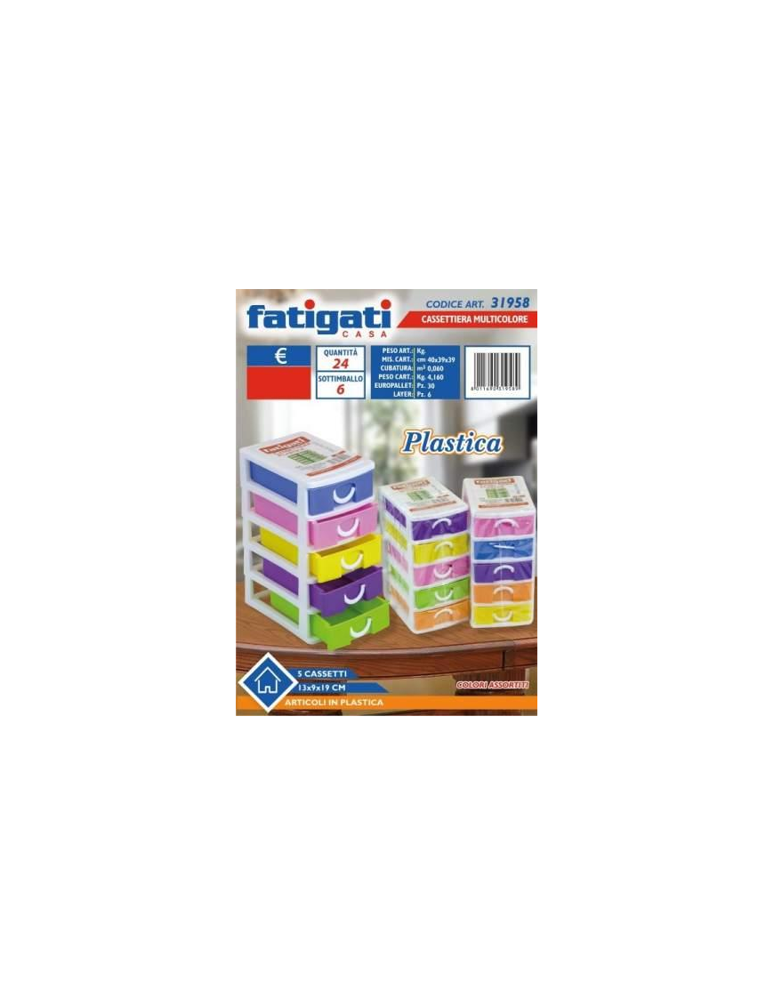 CASSETTIERA PLASTICA 5 CASSETTI