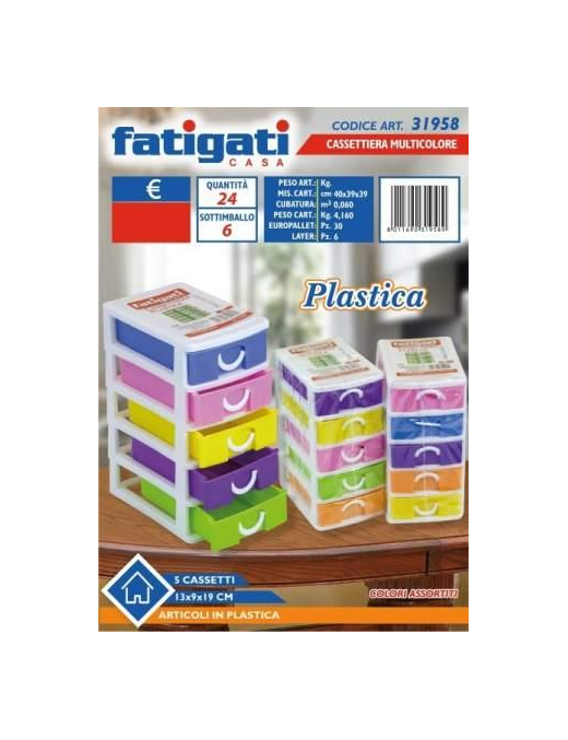 CASSETTIERA PLASTICA 5 CASSETTI