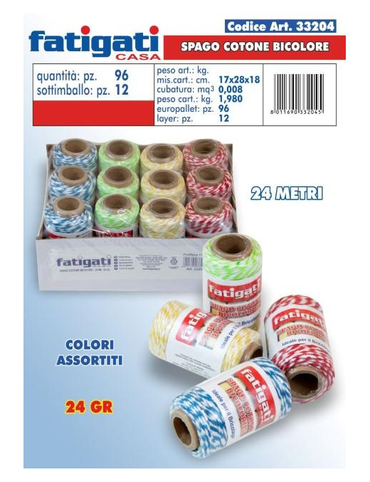 BRICO SPAGO COTONE BICOLOR 24 METRI
