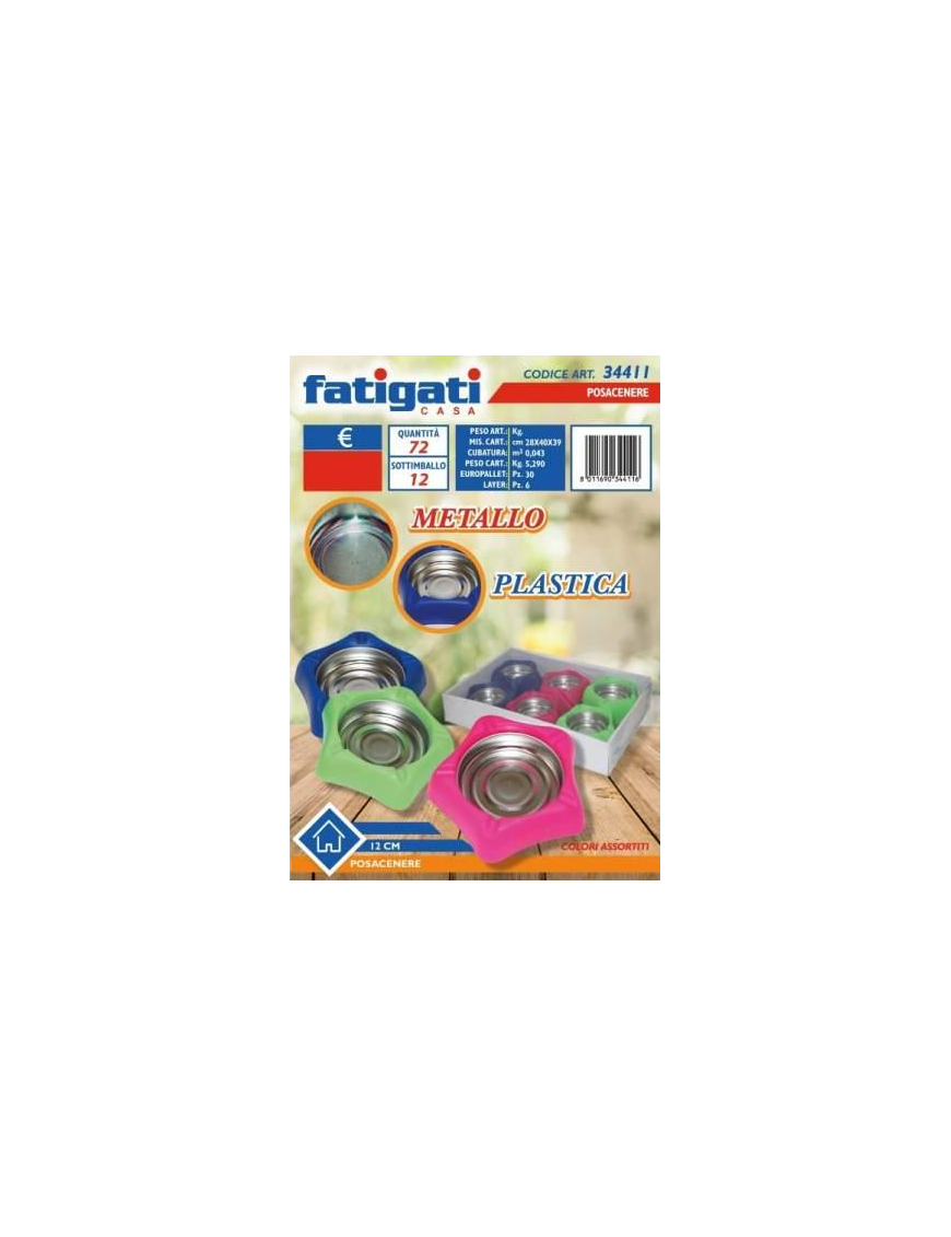 POSACENERE PLASTICA/METALLO STELLA