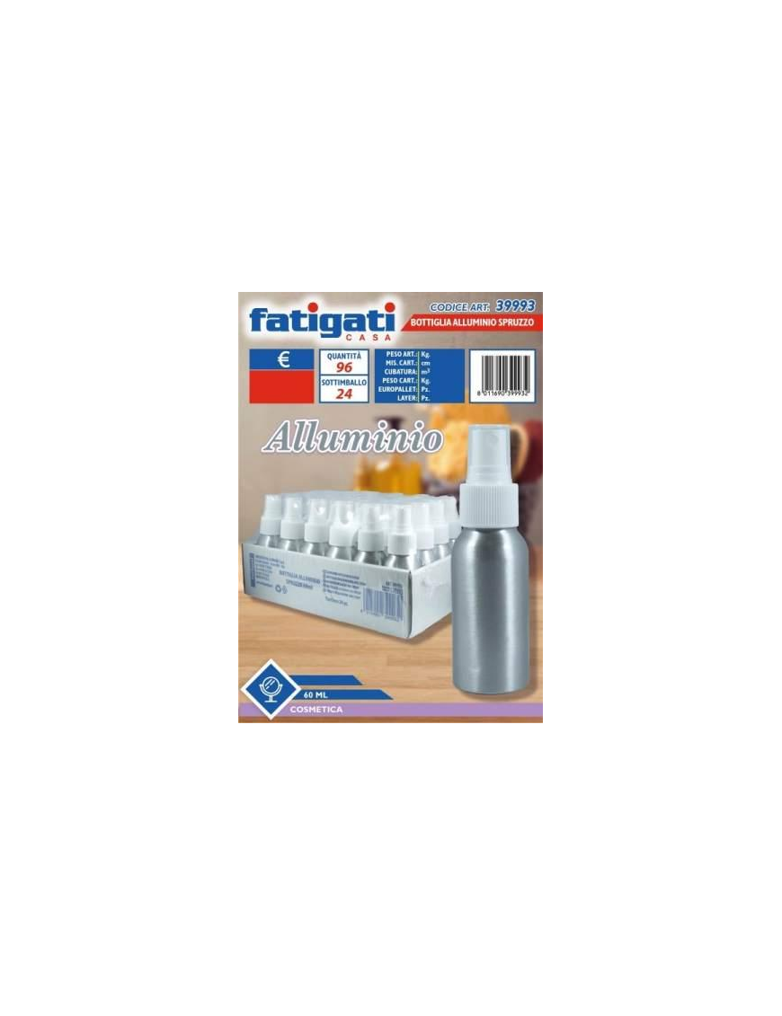 BOTTIGLIA ALLUMINIO SPRAY 60 MILLILITRI