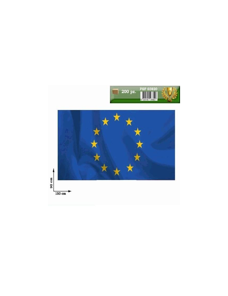 BANDIERA DEI MONDIALI 150x90 CM DELL' EUROPA CON ASTA