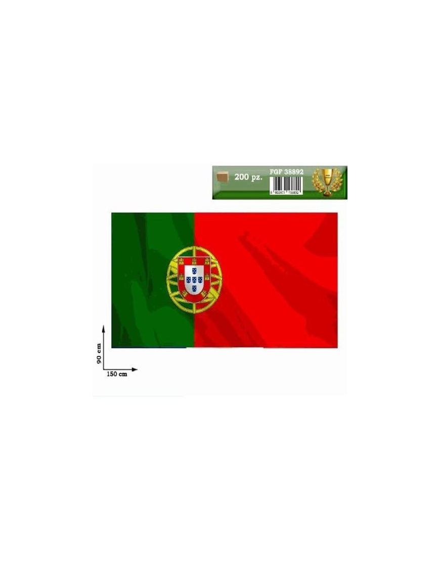 BANDIERA DEI MONDIALI 150x90 CM DEL PORTOGALLO CON ASTA